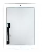 Сенсорное стекло (тачскрин) для Apple iPad 3, белое с кнопкой
