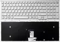 Клавиатура для ноутбука Sony Vaio VPC-EB, белая с белой рамкой